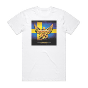 Triumph Live At Sweden Rock Festival Album Cover T-Shirt White Triumph Live At Sweden Rock Festival Album Cover T-Shirt White