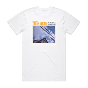 Telekinesis 12 Desperate Straight Lines 1 Album Cover T-Shirt White Telekinesis 12 Desperate Straight Lines 1 Album Cover T-Shirt White