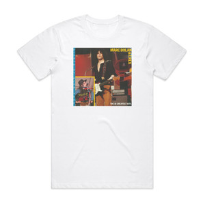 T Rex Giants Of Glam Rock The 16 Greatest Hits 2 Album Cover T-Shirt White T Rex Giants Of Glam Rock The 16 Greatest Hits 2 Album Cover T-Shirt White