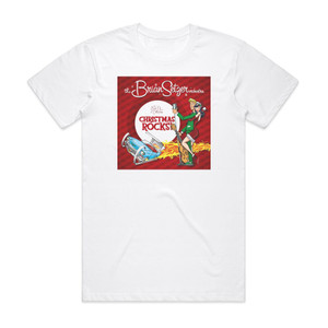 The Brian Setzer Orchestra Christmas Rocks Album Cover T-Shirt White