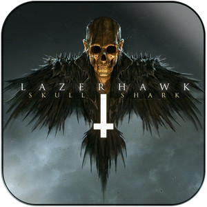 Lazerhawk Skull And Shark Album Cover Sticker Lazerhawk Skull And Shark Album Cover Sticker