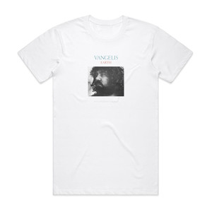 Vangelis Earth 1 Album Cover T-Shirt White Vangelis Earth 1 Album Cover T-Shirt White