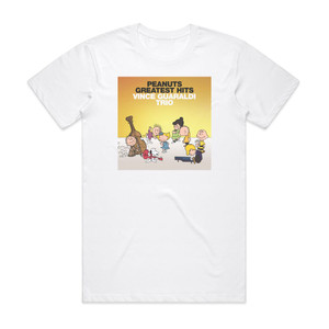 Vince Guaraldi Trio Peanuts Greatest Hits Album Cover T-Shirt White Vince Guaraldi Trio Peanuts Greatest Hits Album Cover T-Shirt White
