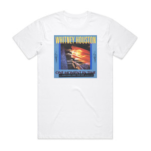 Whitney Houston One Moment In Time 1 Album Cover T-Shirt White Whitney Houston One Moment In Time 1 Album Cover T-Shirt White