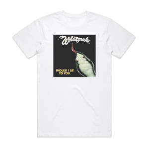 Whitesnake Would I Lie To You Album Cover T-Shirt White Whitesnake Would I Lie To You Album Cover T-Shirt White