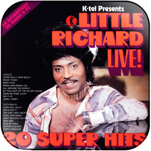 Little Richard K Tel Presents Little Richard Live 20 Super Hits Album Cover Sticker Little Richard K Tel Presents Little Richard Live 20 Super Hits Album Cover Sticker