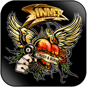 Sinner Crash And Burn Album Cover Sticker Sinner Crash And Burn Album Cover Sticker