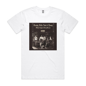 Crosby Stills Nash And Young Deja Vu Album Cover T-Shirt White Crosby Stills Nash And Young Deja Vu Album Cover T-Shirt White
