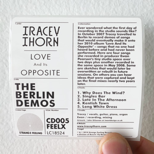 Tracey Thorn Love And Its Opposite 2 Album Cover Sticker