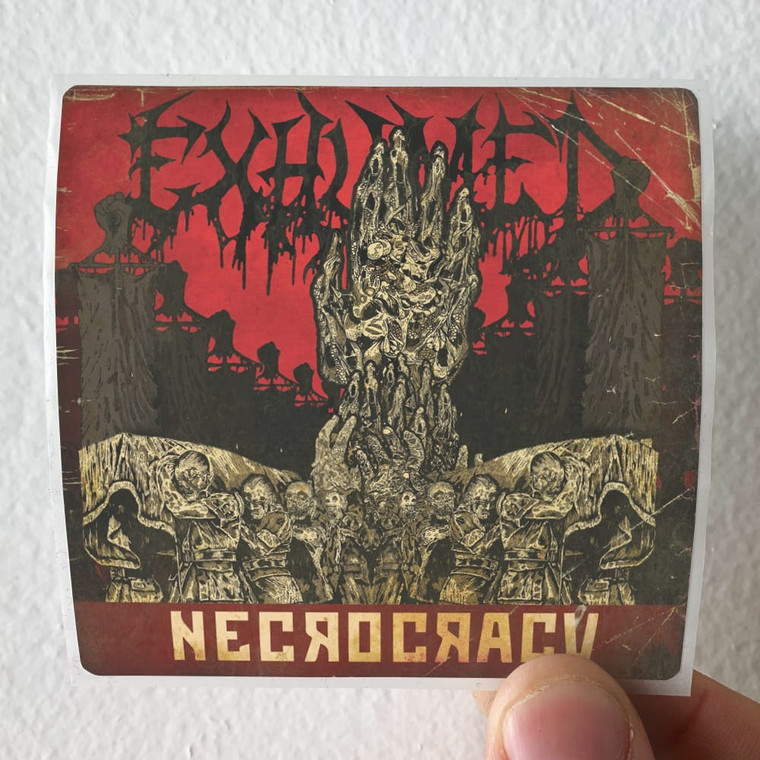 Exhumed Necrocracy Album Cover Sticker
