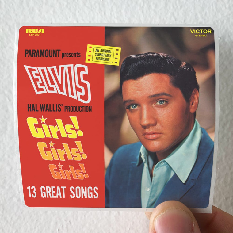 Elvis Presley Girls Girls Girls Album Cover Sticker