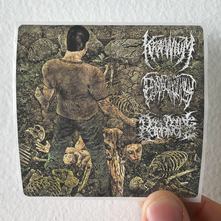 Epicardiectomy Goresoaked Slamassacre 3 Way Split Album Cover Sticker
