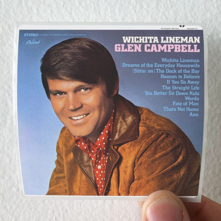 Glen Campbell Wichita Lineman 1 Album Cover Sticker