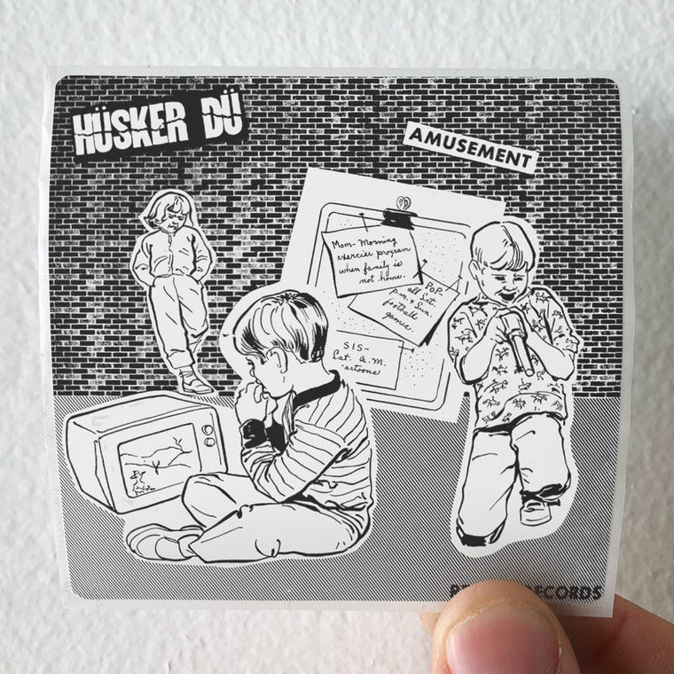 Husker Du Statues Amusement Album Cover Sticker