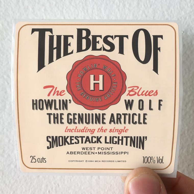 Howlin Wolf The Genuine Article The Best Of Howlin Wolf Album Cover Sticker