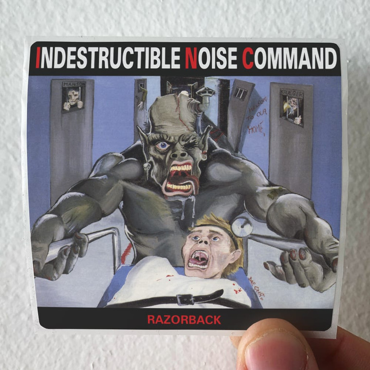 Indestructible Noise Command Razorback Album Cover Sticker