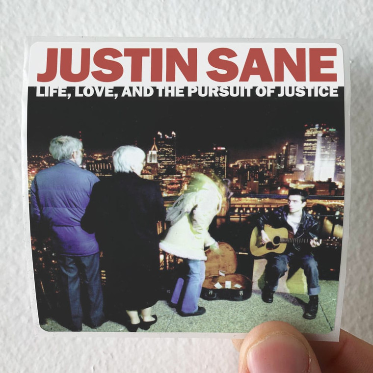 Justin Sane Life Love And The Pursuit Of Justice Album Cover Sticker