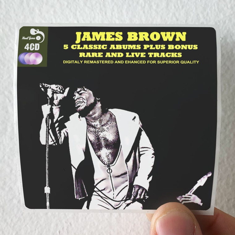 James Brown 5 Classic Albums Plus Bonus Rare And Live Tracks Album Cover Sticker
