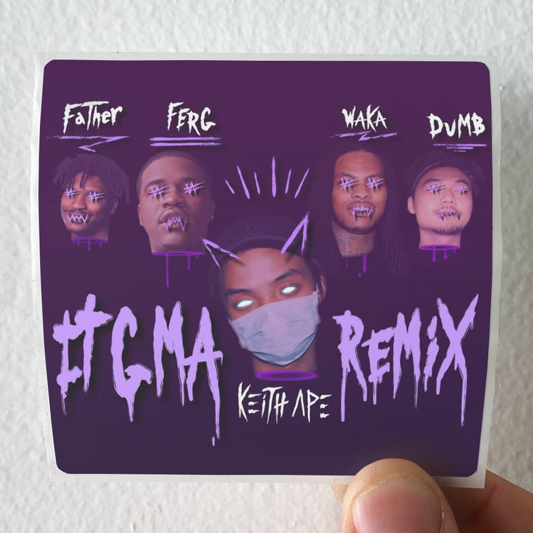 Keith Ape It G Ma Remix Album Cover Sticker