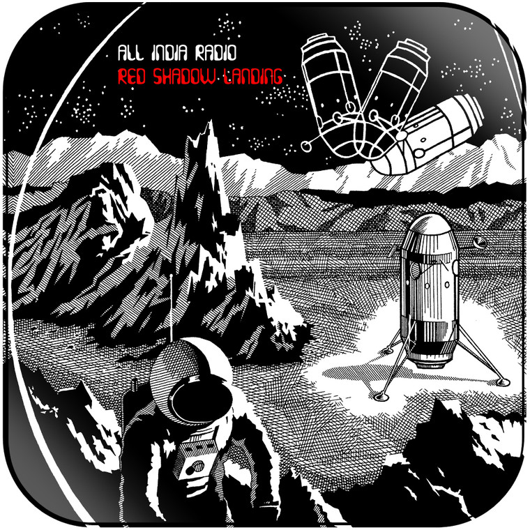 All India Radio Red Shadow Landing Album Cover Sticker Album Cover Sticker
