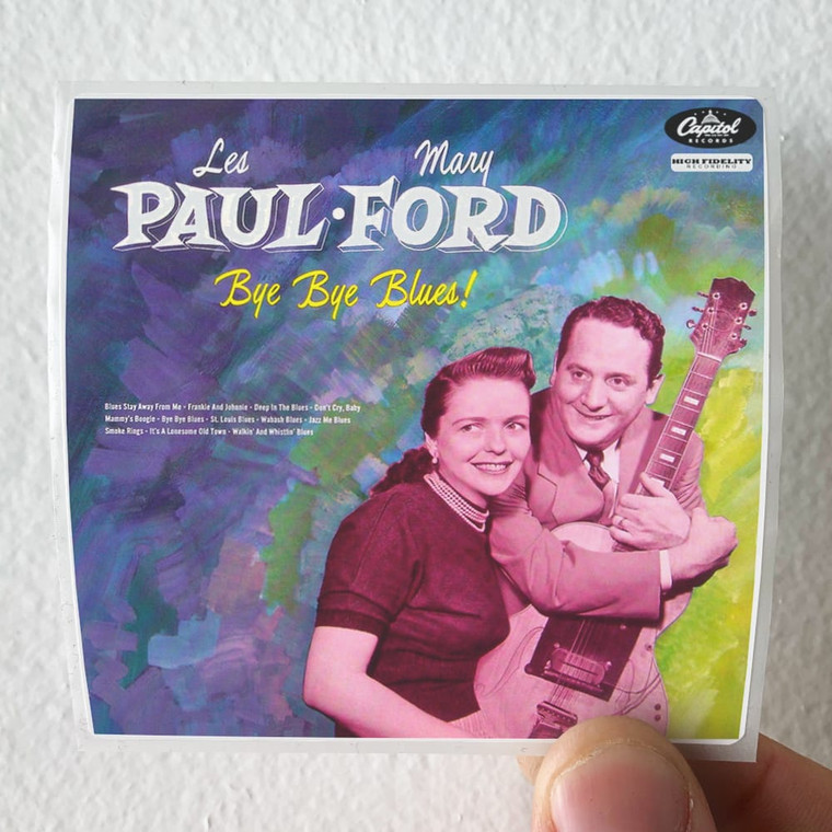 Les Paul and Mary Ford Bye Bye Blues Album Cover Sticker