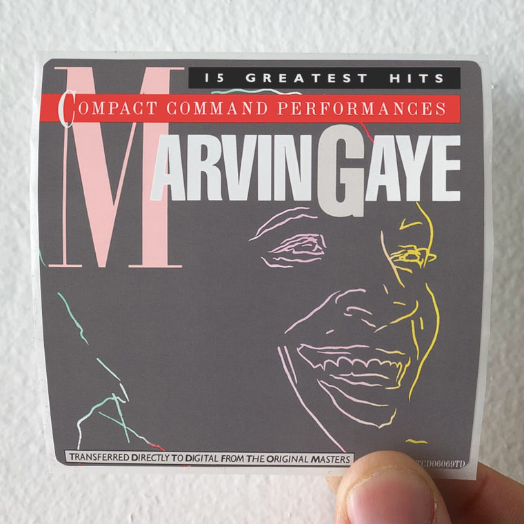 Marvin Gaye Compact Command Performances 15 Greatest Hits Album Cover Sticker