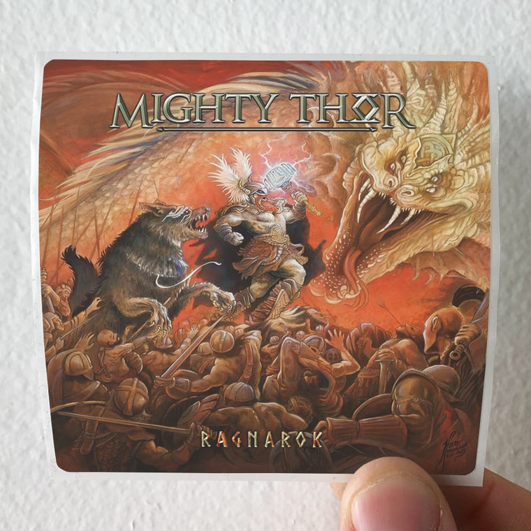Mighty Thor Ragnarok Album Cover Sticker