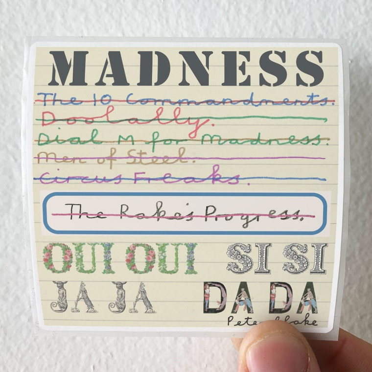Madness Oui Oui Si Si Ja Ja Da Da Album Cover Sticker