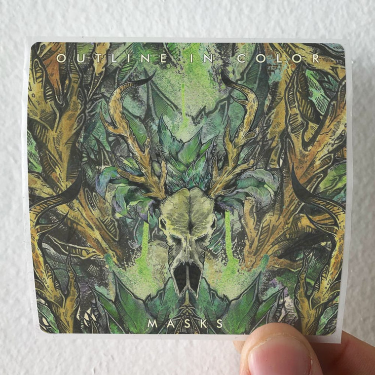 Outline in Color Masks Album Cover Sticker