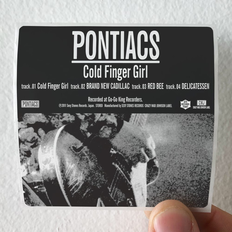PONTIACS Cold Finger Girl Album Cover Sticker