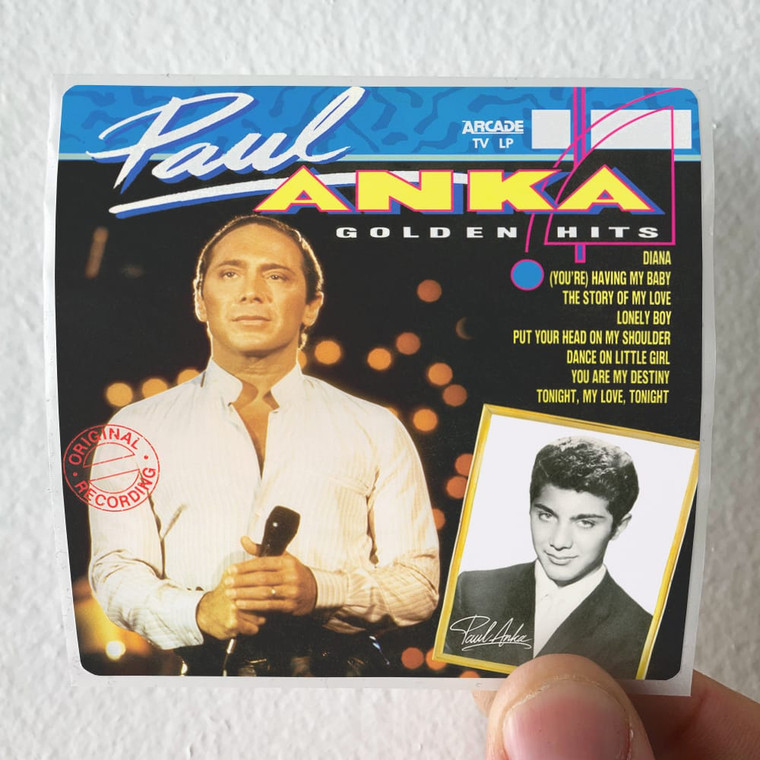Paul Anka Paul Anka Golden Hits Album Cover Sticker