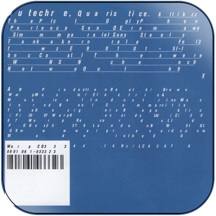 Autechre Quaristice-2 Album Cover Sticker Album Cover Sticker