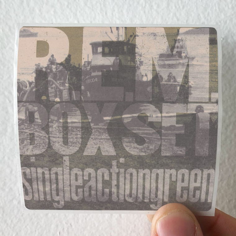 REM Singleactiongreen Album Cover Sticker