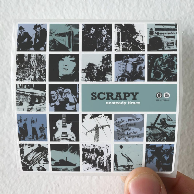 Scrapy Unsteady Times Album Cover Sticker