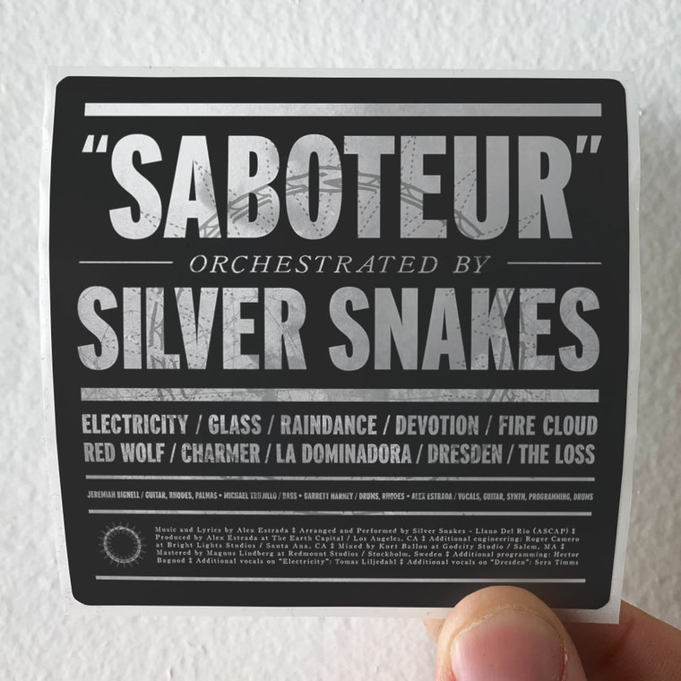 Silver Snakes Saboteur Album Cover Sticker