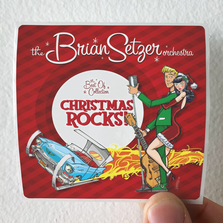 The Brian Setzer Orchestra Christmas Rocks Album Cover Sticker