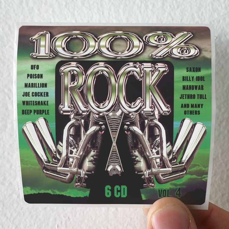 Various Artists 100 Rock Volume 4 Album Cover Sticker