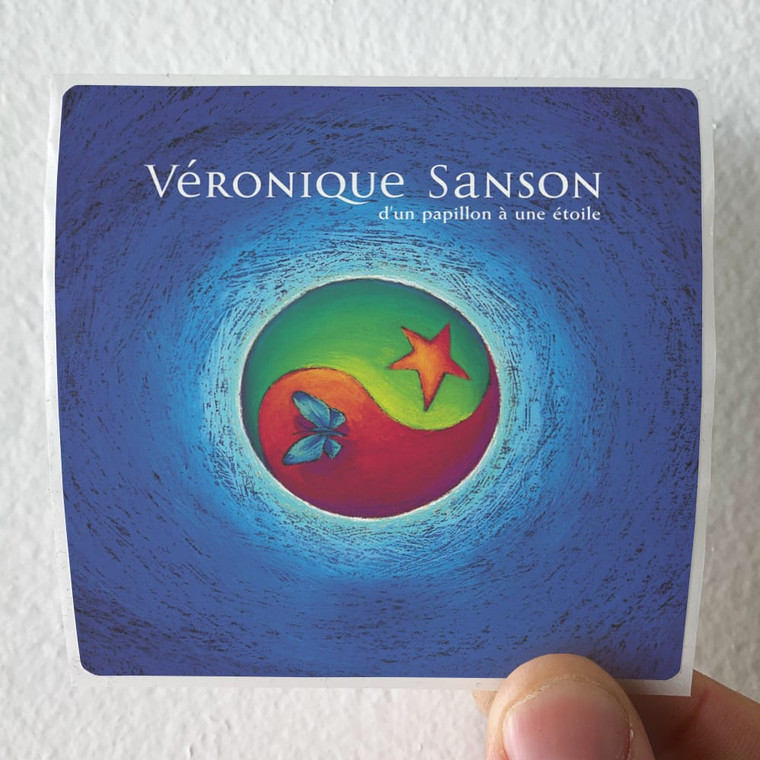 Veronique Sanson Dun Papillon Une Toile Album Cover Sticker