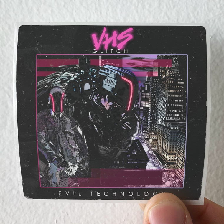 VHS Glitch Evil Technology Album Cover Sticker VHS Glitch Evil Technology Album Cover Sticker