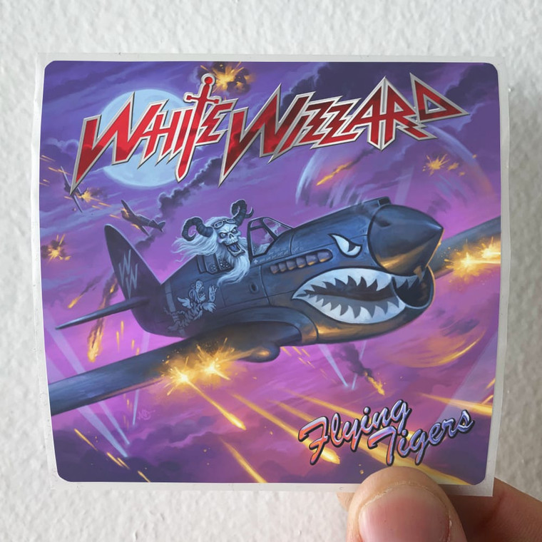 White Wizzard Flying Tigers Album Cover Sticker