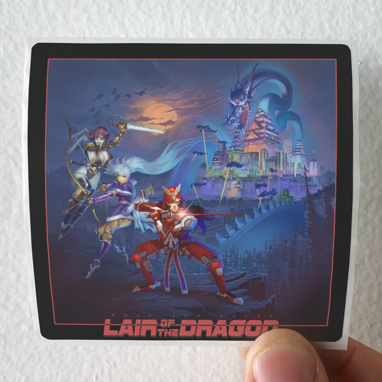 Wolf and Raven Lair Of The Dragon Album Cover Sticker