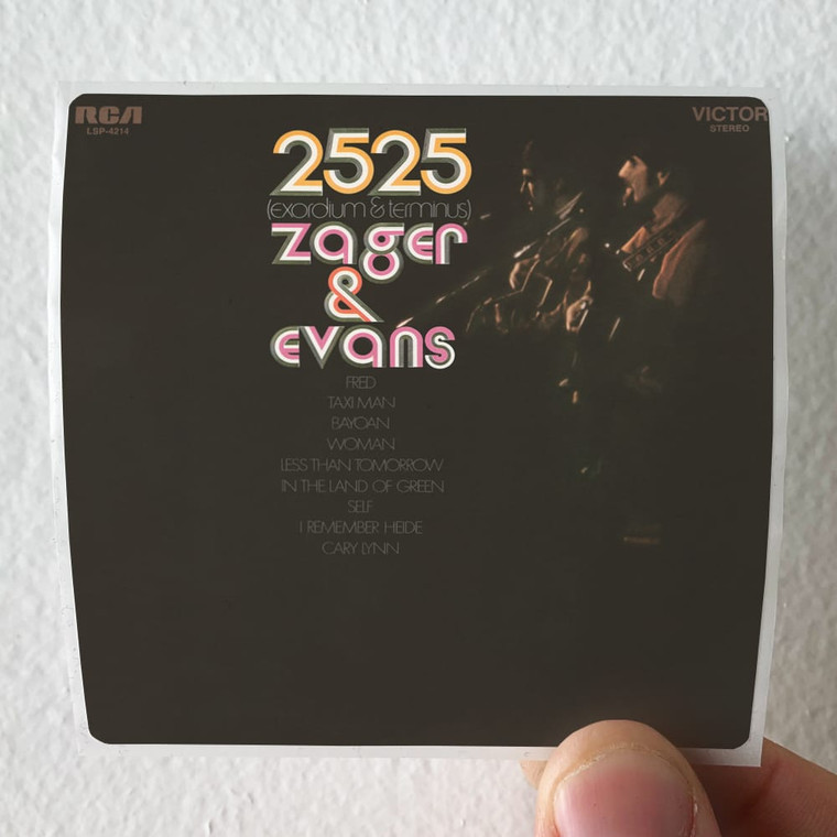 Zager and Evans 2525 Exordium Terminus Album Cover Sticker