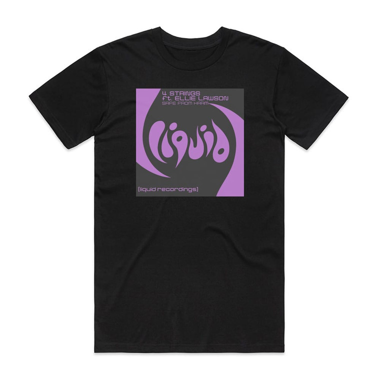 4 Strings Safe From Harm Album Cover T-Shirt Black