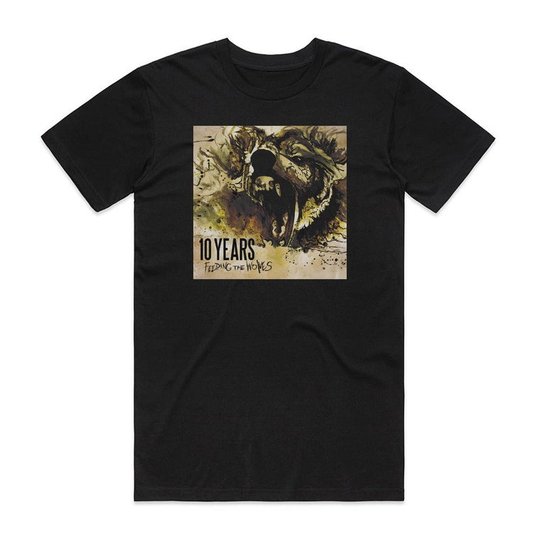 10 Years Feeding The Wolves Album Cover T-Shirt Black