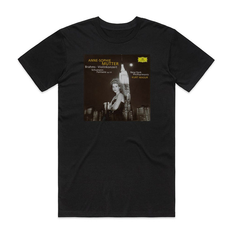 Anne-Sophie Mutter Brahms Violinkonzert Schumann Fantasie Op 131 Album Cover T-Shirt Black