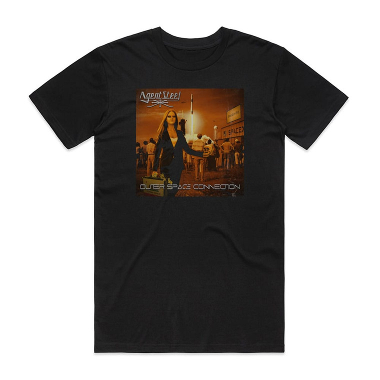 Agent Steel Outer Space Connection Album Cover T-Shirt Black