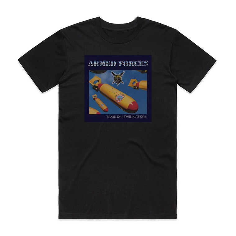 Armed Forces Take On The Nation Album Cover T-Shirt Black