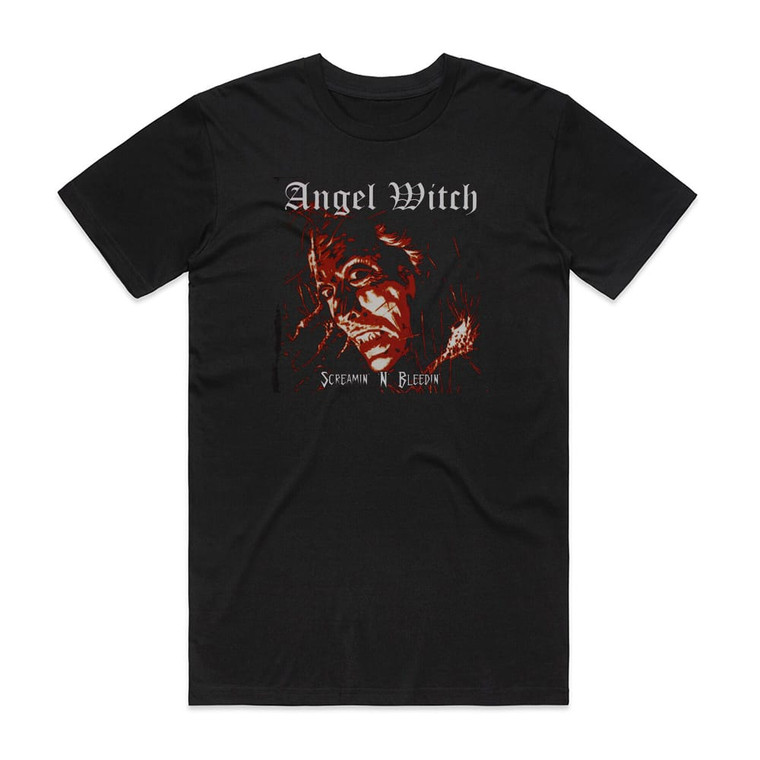 Angel Witch Screamin N Bleedin Album Cover T-Shirt Black