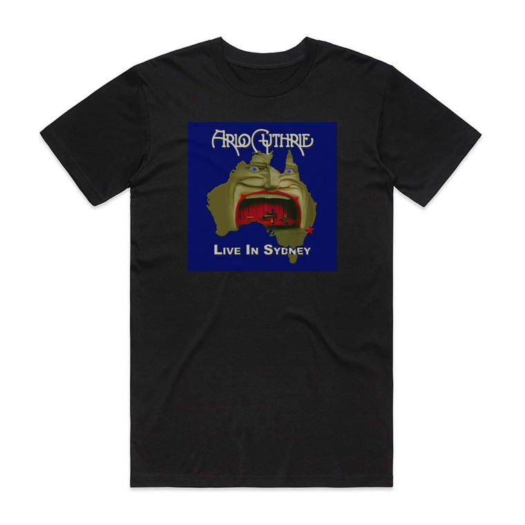 Arlo Guthrie Live In Sydney Album Cover T-Shirt Black