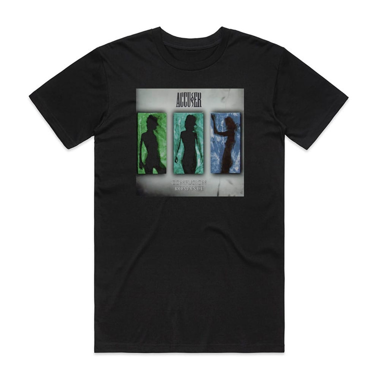Accuser Confusion Romance Album Cover T-Shirt Black